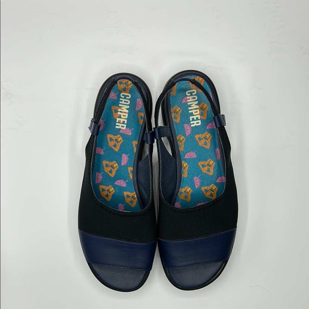 Camper Navy Blue Two Tone Open-Toe Sandals
